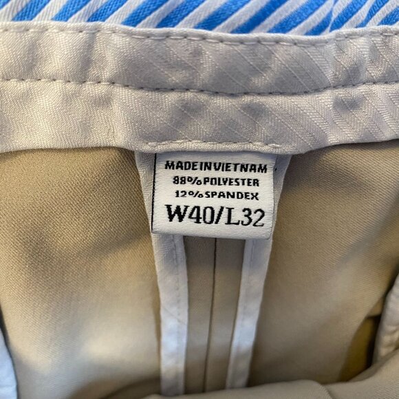 FootJoy Mens Pants 40x32 Beige Flat-Front Golf Embroidered Logo - Picture 5 of 9